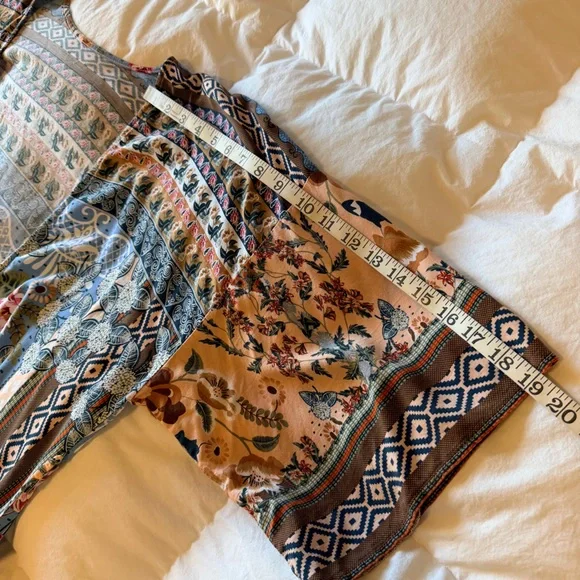 Bohemian Kimono duster, colorful print, midi length, one size fits most - Picture 6 of 8